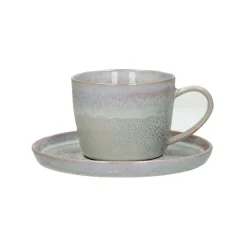 Pomax Vaisselle-FLOCON - tasse & soucoupe - grès - DIA 8 / 14,50 x H 8 cm - taupe