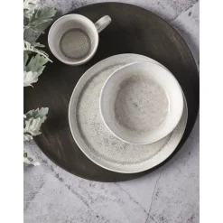 Pomax Vaisselle-FLOCON - tasse & soucoupe - grès - DIA 8 / 14,50 x H 8 cm - taupe