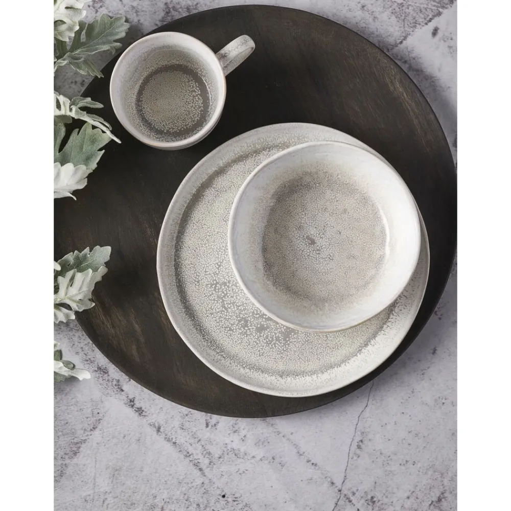 Pomax Vaisselle-FLOCON - tasse & soucoupe - grès - DIA 8 / 14,50 x H 8 cm - taupe