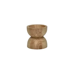 Pomax Chandeliers-FLORENCE - bougeoir - bois de frêne / fer - DIA 8 x H 8 cm - naturel