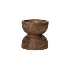 Pomax Chandeliers-FLORENCE - bougeoir - bois de frêne / fer - DIA 8 x H 8 cm - noyer