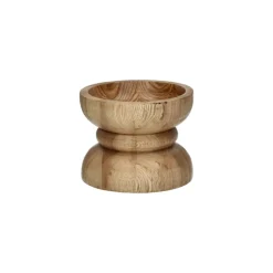 Pomax Chandeliers-FLORENCE - bougeoir - bois de frêne / fer - DIA 13 x H 10 cm - naturel