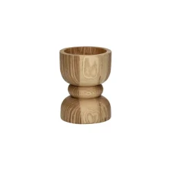 Pomax Chandeliers-FLORENCE - bougeoir - bois de frêne / fer - DIA 10 x H 13 cm - naturel