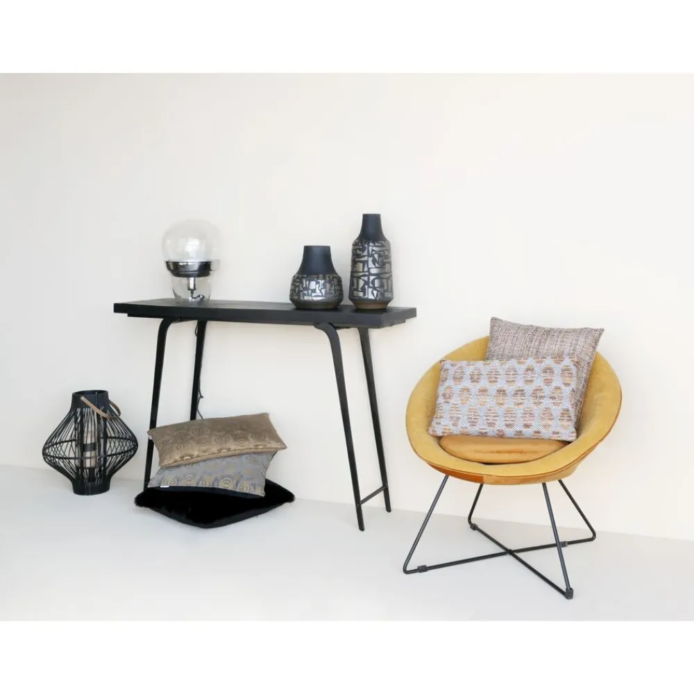 Pomax Coussins-FLUF - coussin - acrylique / polyester - L 45 x W 45 cm - noir