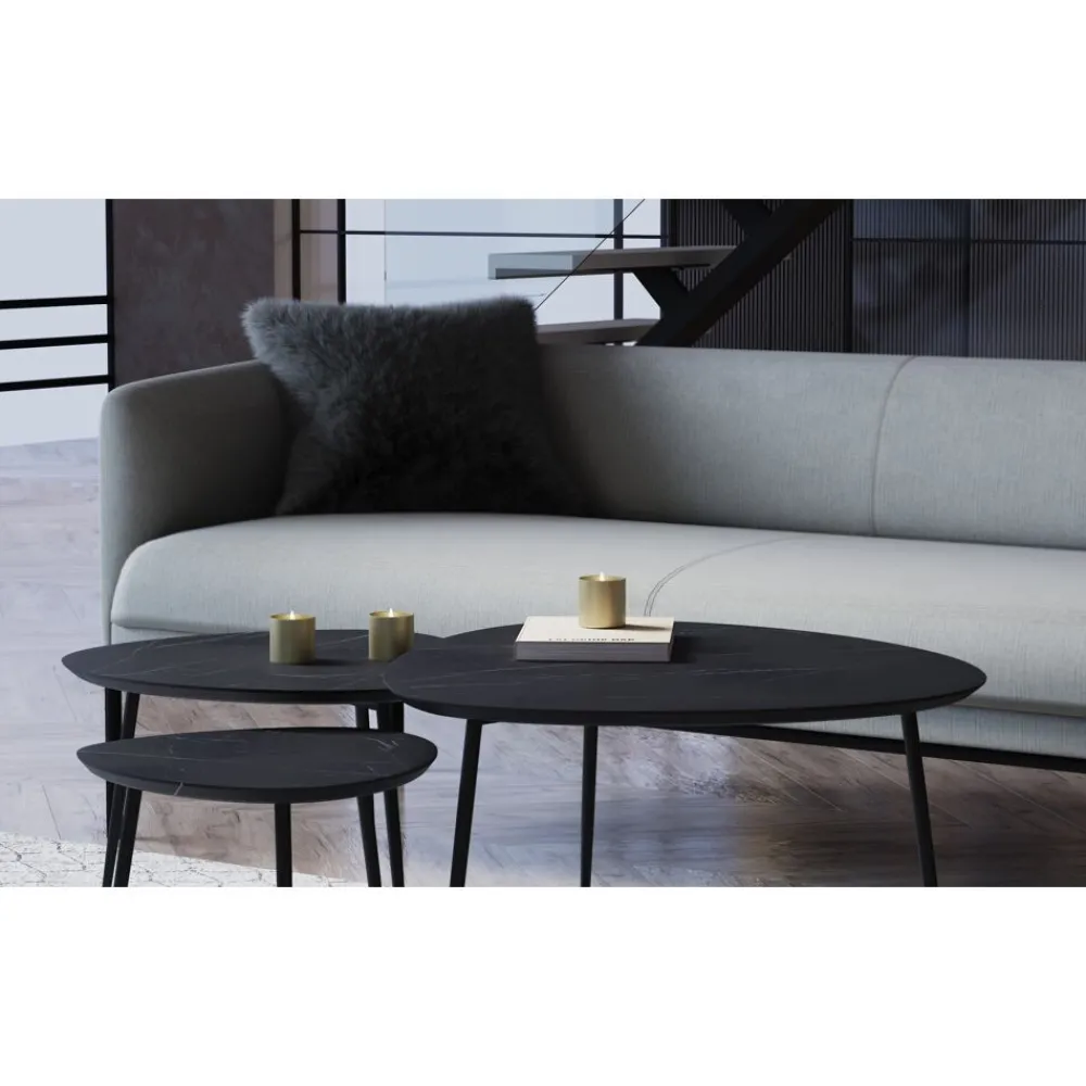 Pomax Coussins-FLUF - coussin - acrylique / polyester - L 45 x W 45 cm - noir