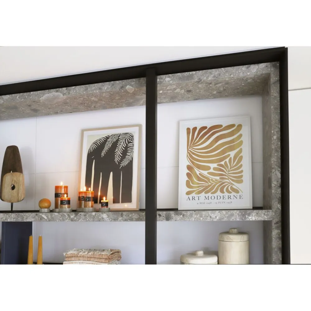 Pomax Tableau / Déco Murale-FOLLAR - toile encadrée avec verre - canvas / verre - L 52,5 x W 3 x H 72,5 cm - safran