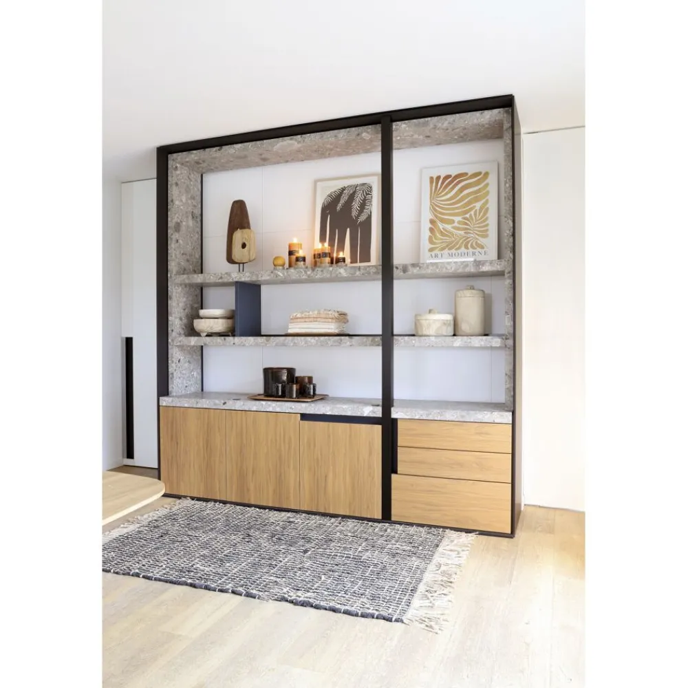 Pomax Tableau / Déco Murale-FOLLAR - toile encadrée avec verre - canvas / verre - L 52,5 x W 3 x H 72,5 cm - safran