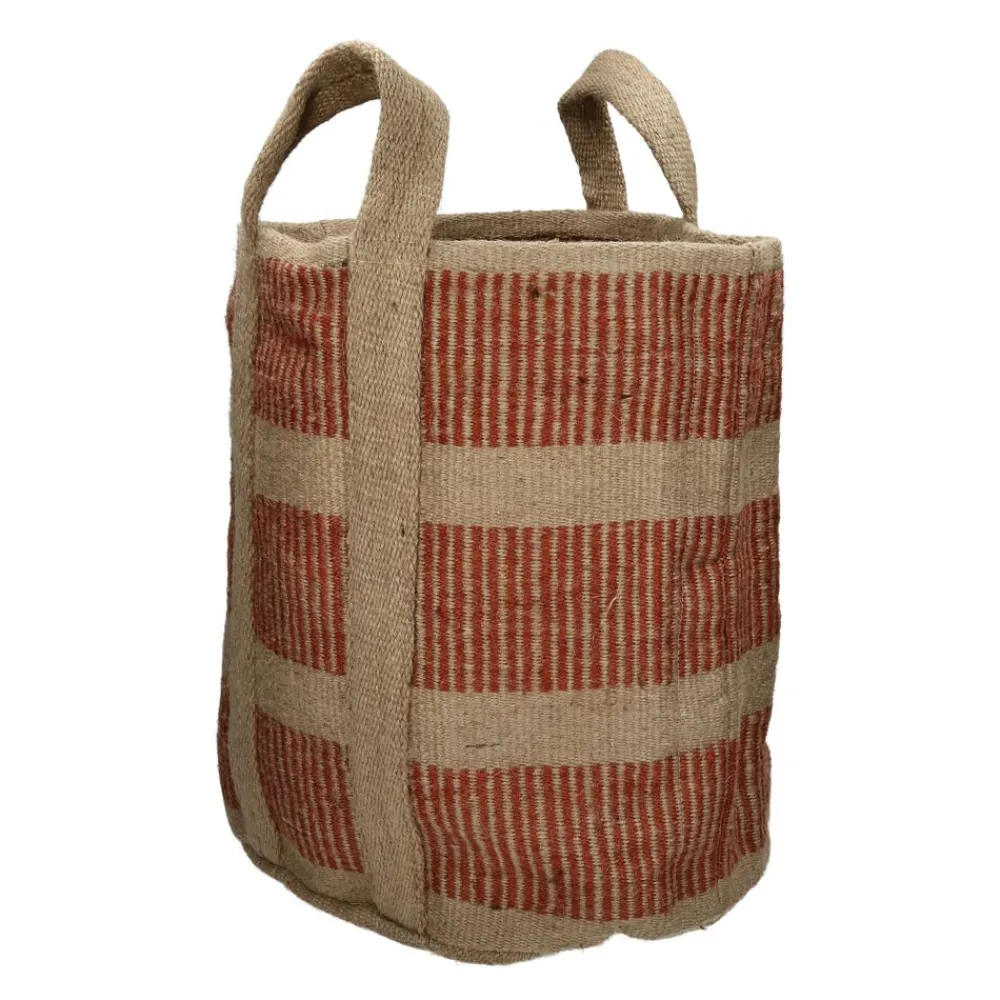 Pomax Bols & Paniers-FOLLINA - panier - jute / coton - L 60 x W 43 cm - terracotta