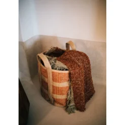Pomax Bols & Paniers-FOLLINA - panier - jute / coton - L 60 x W 43 cm - terracotta