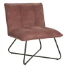 Pomax Canapés-FORREST - chaise relax - tissu / métal - L 66 x W 68 x H 77 cm - poudre rose