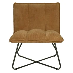 Pomax Canapés-FORREST - chaise relax - tissu / métal - L 66 x W 68 x H 77 cm - camel