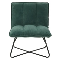Pomax Canapés-FORREST - chaise relax - tissu / métal - L 66 x W 68 x H 77 cm - vert forêt