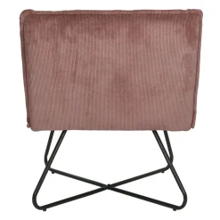 Pomax Canapés-FORREST - chaise relax - tissu / métal - L 66 x W 68 x H 77 cm - poudre rose