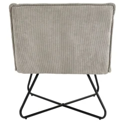 Pomax Canapés-FORREST - chaise relax - tissu / métal - L 66 x W 68 x H 77 cm - gris clair