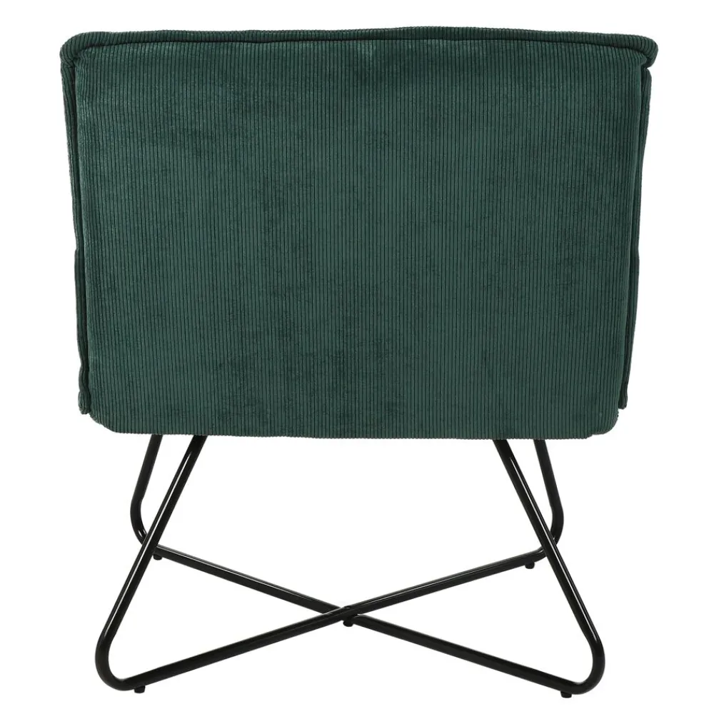 Pomax Canapés-FORREST - chaise relax - tissu / métal - L 66 x W 68 x H 77 cm - vert forêt