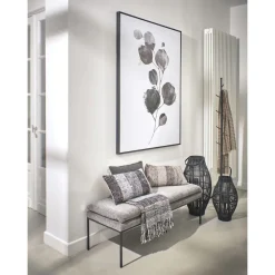 Pomax Bancs-GALLET - banc - polyester / métal - L 122 x W 46 x H 43 cm - gris