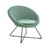Pomax Canapés-GARBO - chaise relax - velours / métal - L 75 x W 67 x H 73 cm - aqua