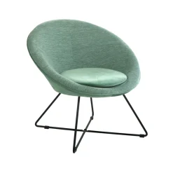 Pomax Canapés-GARBO - chaise relax - velours / métal - L 75 x W 67 x H 73 cm - aqua