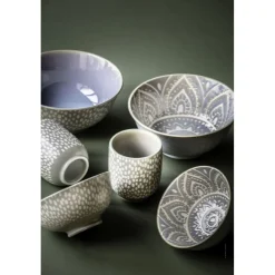 Pomax Vaisselle-GAZELLE - bol à soupe - porcelaine - DIA 15 x H 7 cm - gris bleu