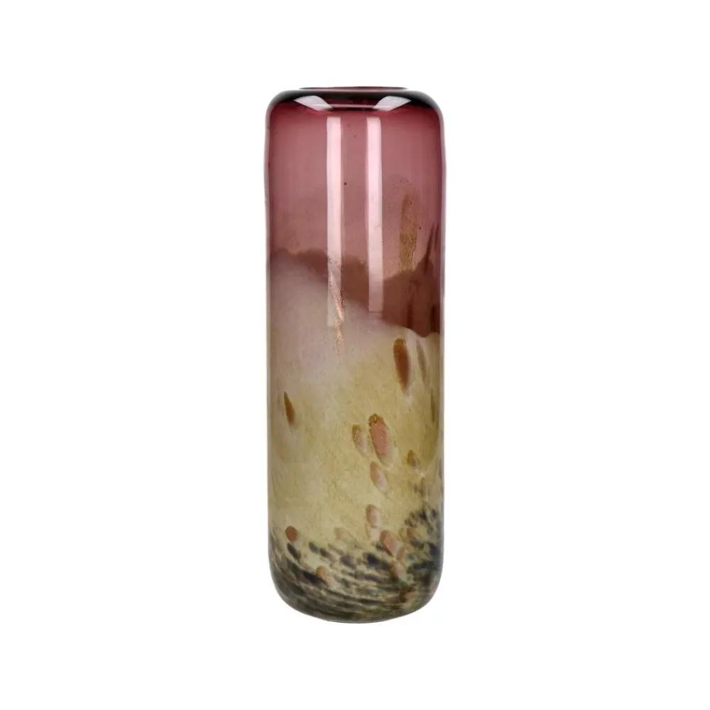 Pomax Vases-GENEVIEVE - vase - verre - DIA 11 x H 36,5 cm - aubergine