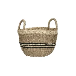 Pomax Bols & Paniers-GRACE - set/3 paniers - jonc de mer / feuille de palmier - DIA 27/30/33 x H 26/29/32 cm - mix de couleurs