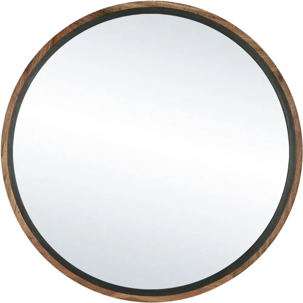 Pomax Miroirs-GRAMM - miroir - bois d'acacia - DIA 110 x W 4,5 cm - naturel/noir