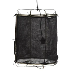 Pomax Suspensions-GRISHA - lampe suspendue - lin / métal - DIA 38 x H 50 cm - noir