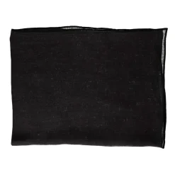 Pomax Plaids-GRISHA - plaid/nappe de table/rideau - lin - L 300 x W 140 cm - noir
