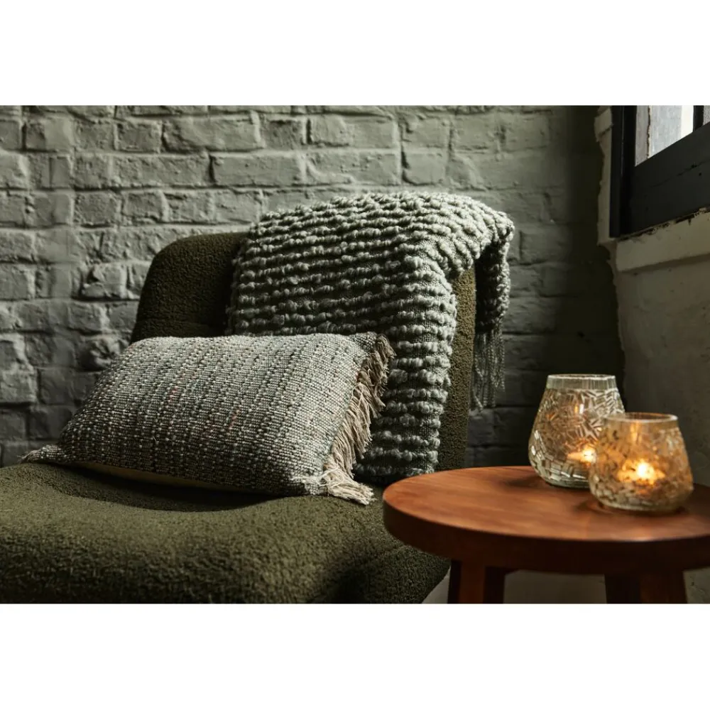 Pomax Coussins-GRUNGE - coussin - coton - L 50 x W 30 cm - vert