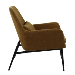 Pomax Canapés-HAILEY - chaise relax - tissu / métal - L 66 x W 75 x H 77 cm - ambre foncé
