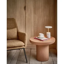 Pomax Canapés-HAILEY - chaise relax - tissu / métal - L 66 x W 75 x H 77 cm - ambre foncé