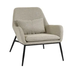 Pomax Canapés-HAILEY - fauteuil - tissu / métal - L 66 x W 75 x H 77 cm - beige