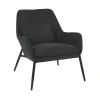 Pomax Canapés-HAILEY - fauteuil - tissu / métal - L 66 x W 75 x H 77 cm - anthracite