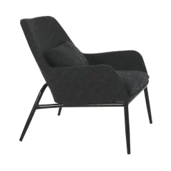 Pomax Canapés-HAILEY - fauteuil - tissu / métal - L 66 x W 75 x H 77 cm - anthracite