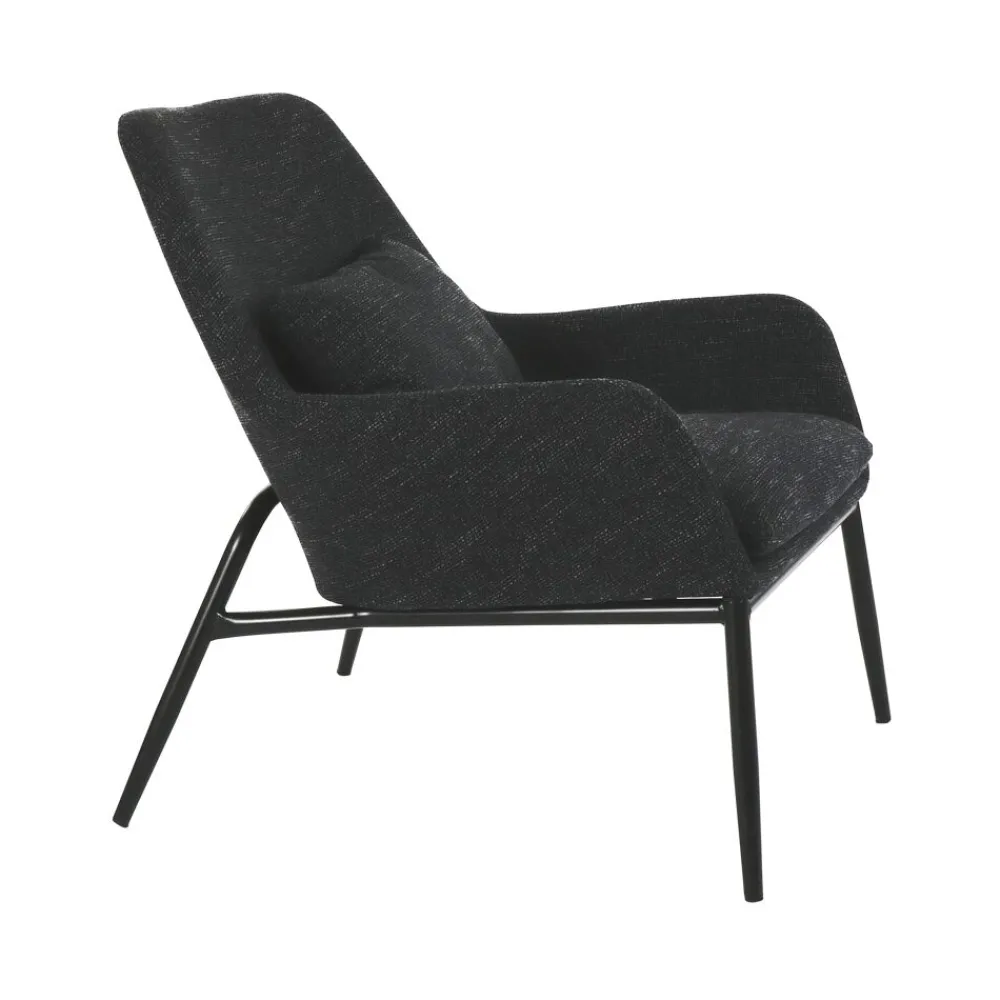 Pomax Canapés-HAILEY - fauteuil - tissu / métal - L 66 x W 75 x H 77 cm - anthracite