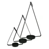 Pomax Chandeliers-HOLD ME - set/3 porte-bougies - métal - L 17/22/28 x W 7/9/11 x H 20/31/44 cm - noir