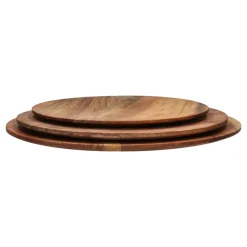 Pomax Saladiers / Plats À Servir-HOMMAGE - assiette - bois d'acacia - DIA 35 x H 2 cm - noyer