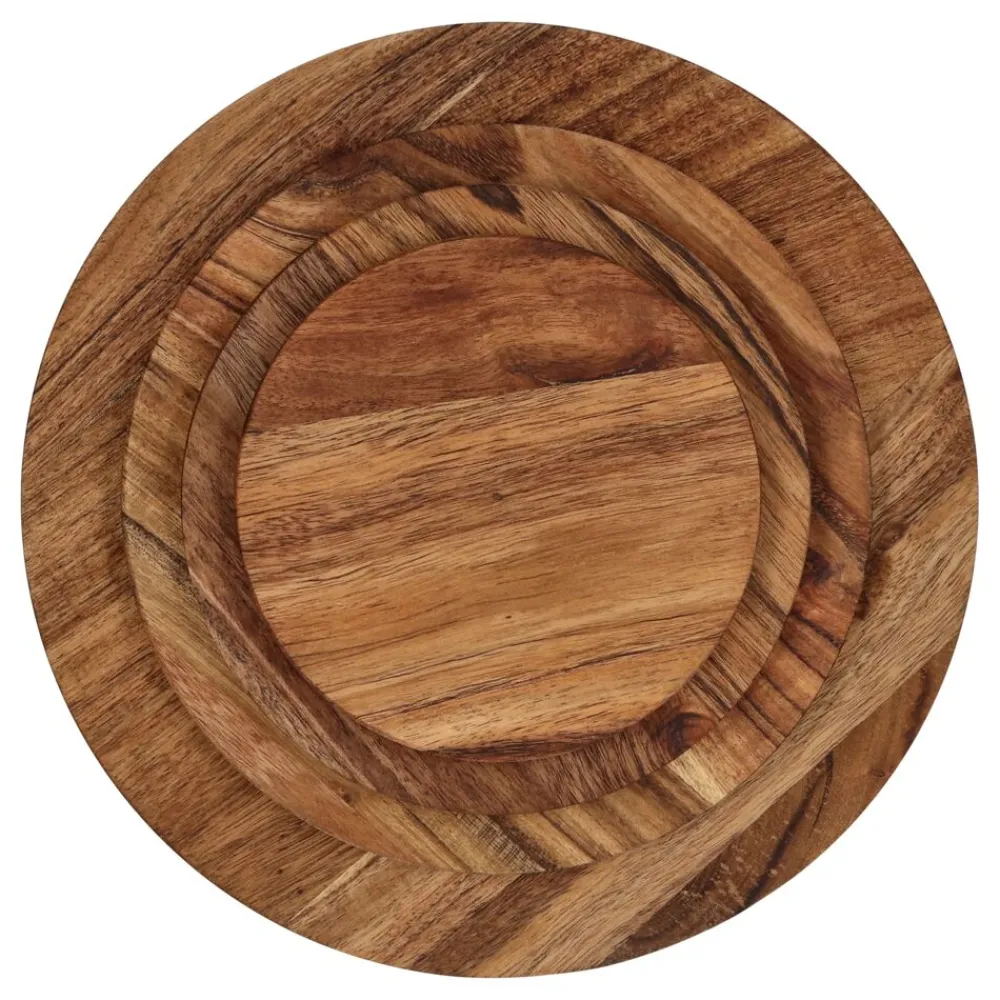 Pomax Saladiers / Plats À Servir-HOMMAGE - bois d'acacia - DIA 27 x W 1,5 cm - noyer
