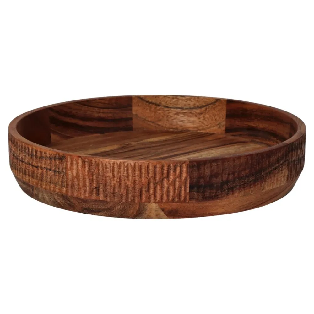 Pomax Saladiers / Plats À Servir-HOMMAGE - bol - bois d'acacia - DIA 27 x H 6 cm - noyer