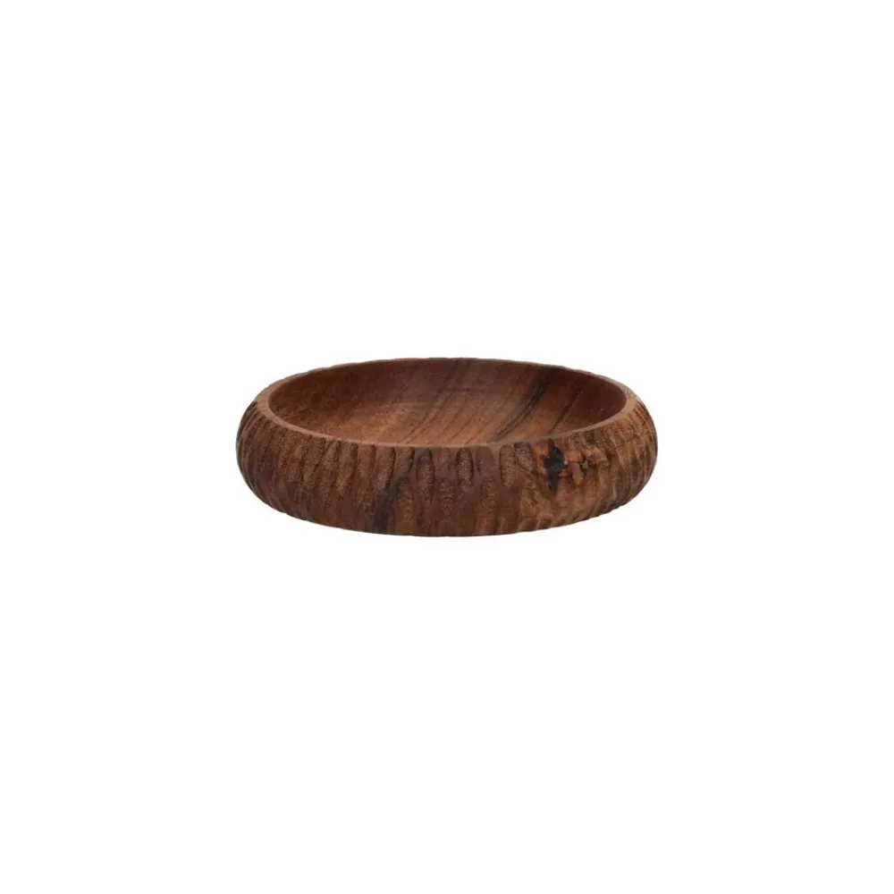 Pomax Saladiers / Plats À Servir-HOMMAGE - bol - bois d'acacia - DIA 12 x H 2,5 cm - noyer