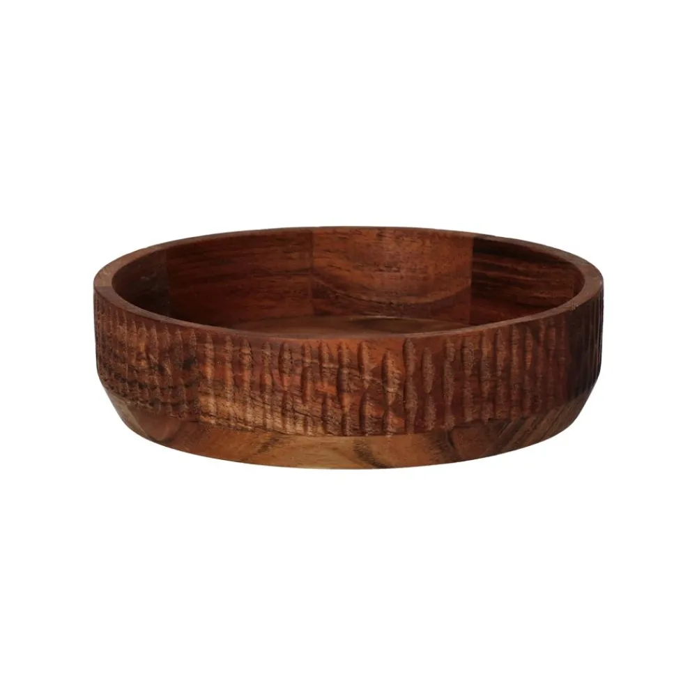 Pomax Saladiers / Plats À Servir-HOMMAGE - bol - bois d'acacia - DIA 21 x H 6 cm - noyer