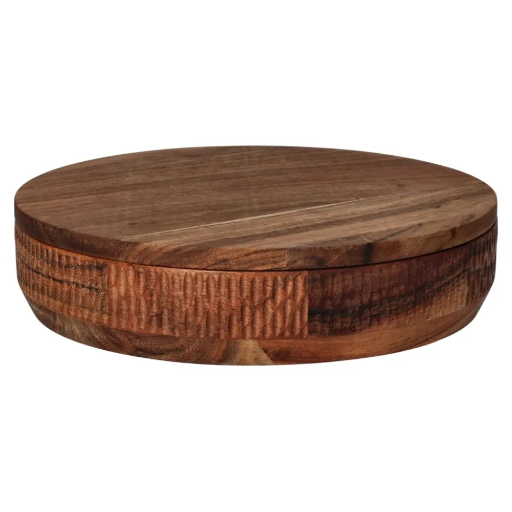 Pomax Saladiers / Plats À Servir-HOMMAGE - bol - bois d'acacia - DIA 27 x H 6 cm - noyer