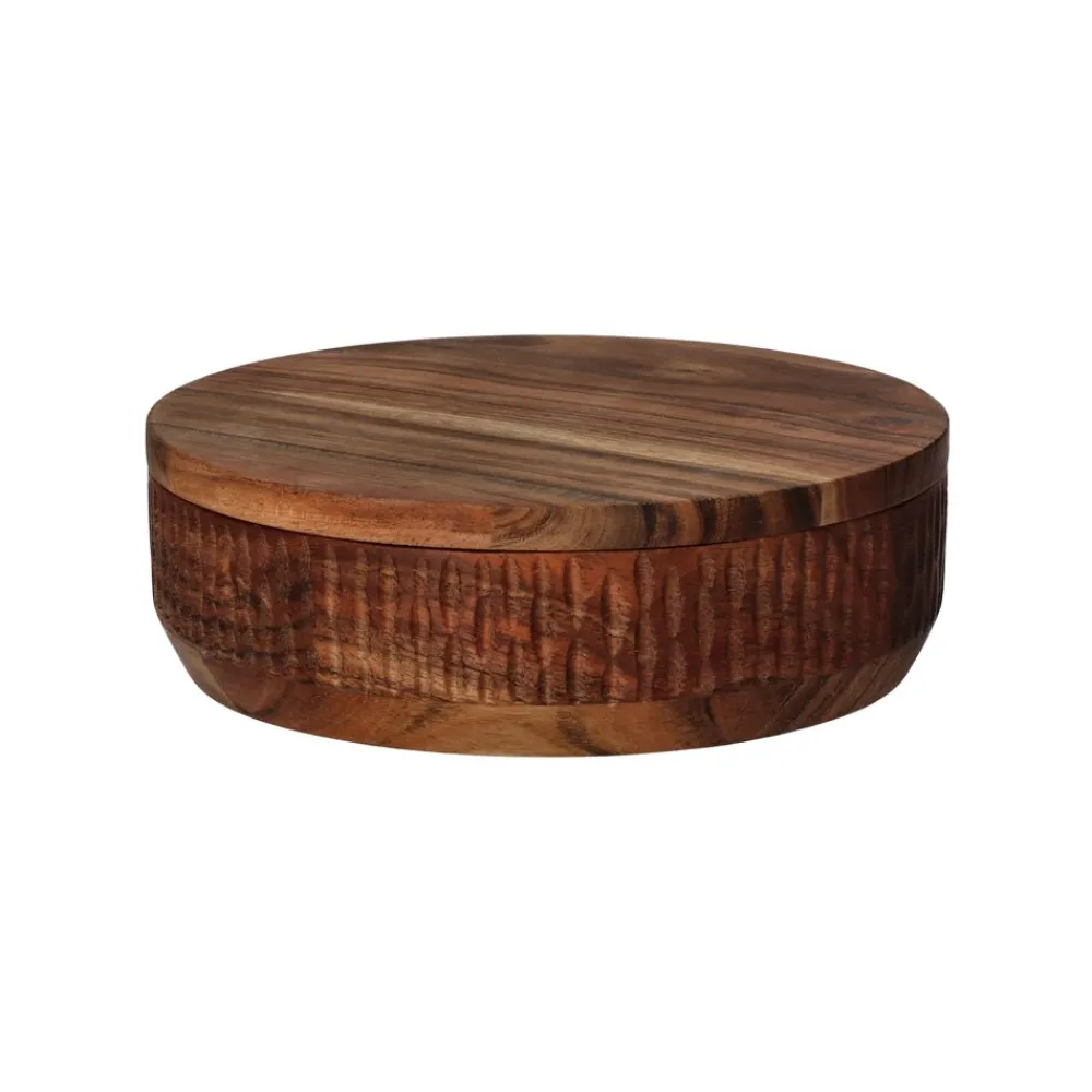 Pomax Saladiers / Plats À Servir-HOMMAGE - bol - bois d'acacia - DIA 21 x H 6 cm - noyer