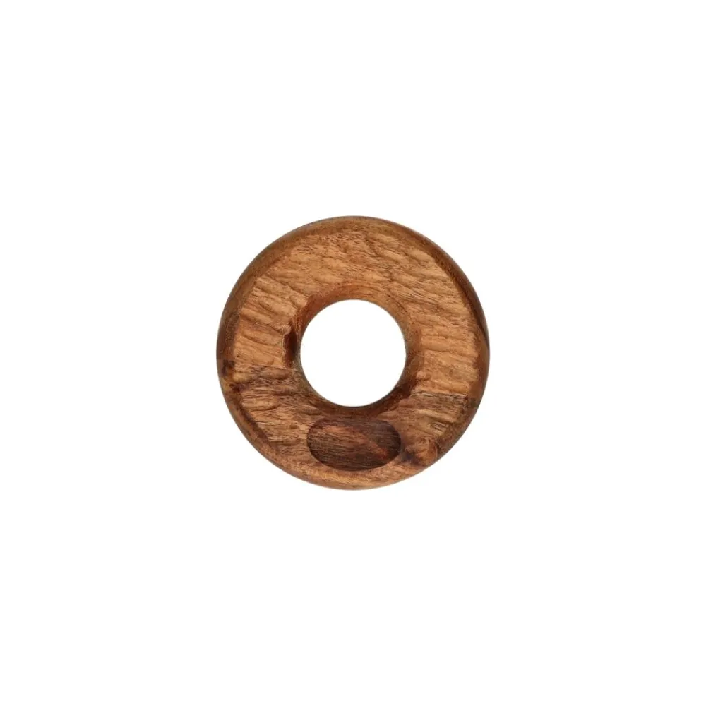 Pomax Accessoires-HOMMAGE - coquetier - bois d'acacia - DIA 10 x H 2,5 cm - noyer