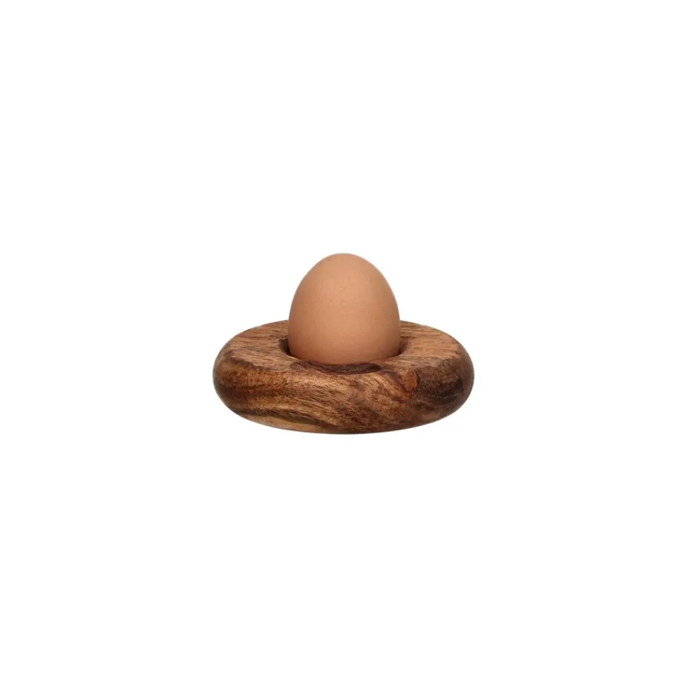 Pomax Accessoires-HOMMAGE - coquetier - bois d'acacia - DIA 10 x H 2,5 cm - noyer