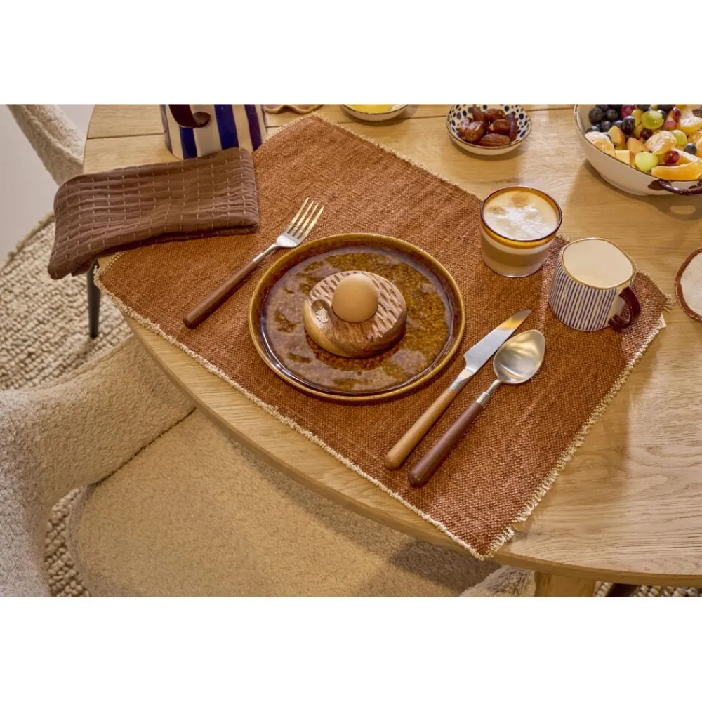 Pomax Accessoires-HOMMAGE - coquetier - bois d'acacia - DIA 10 x H 2,5 cm - noyer