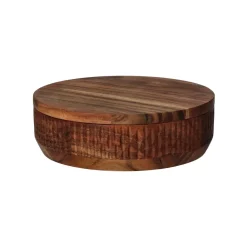 Pomax Saladiers / Plats À Servir-HOMMAGE - couvercle - bois d'acacia - DIA 21 x W 1,5 cm - noyer