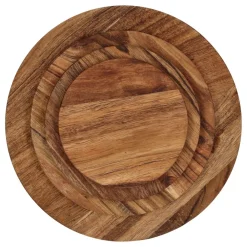 Pomax Saladiers / Plats À Servir-HOMMAGE - couvercle - bois d'acacia - DIA 17 x W 1,5 cm - noyer