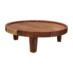 Pomax Plateaux-HOMMAGE - plateau - bois d'acacia - DIA 32 x H 10 cm - noyer