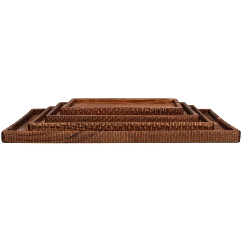 Pomax Plateaux-HOMMAGE - plateau - bois d'acacia - L 34 x W 26 x H 2,5 cm - noyer